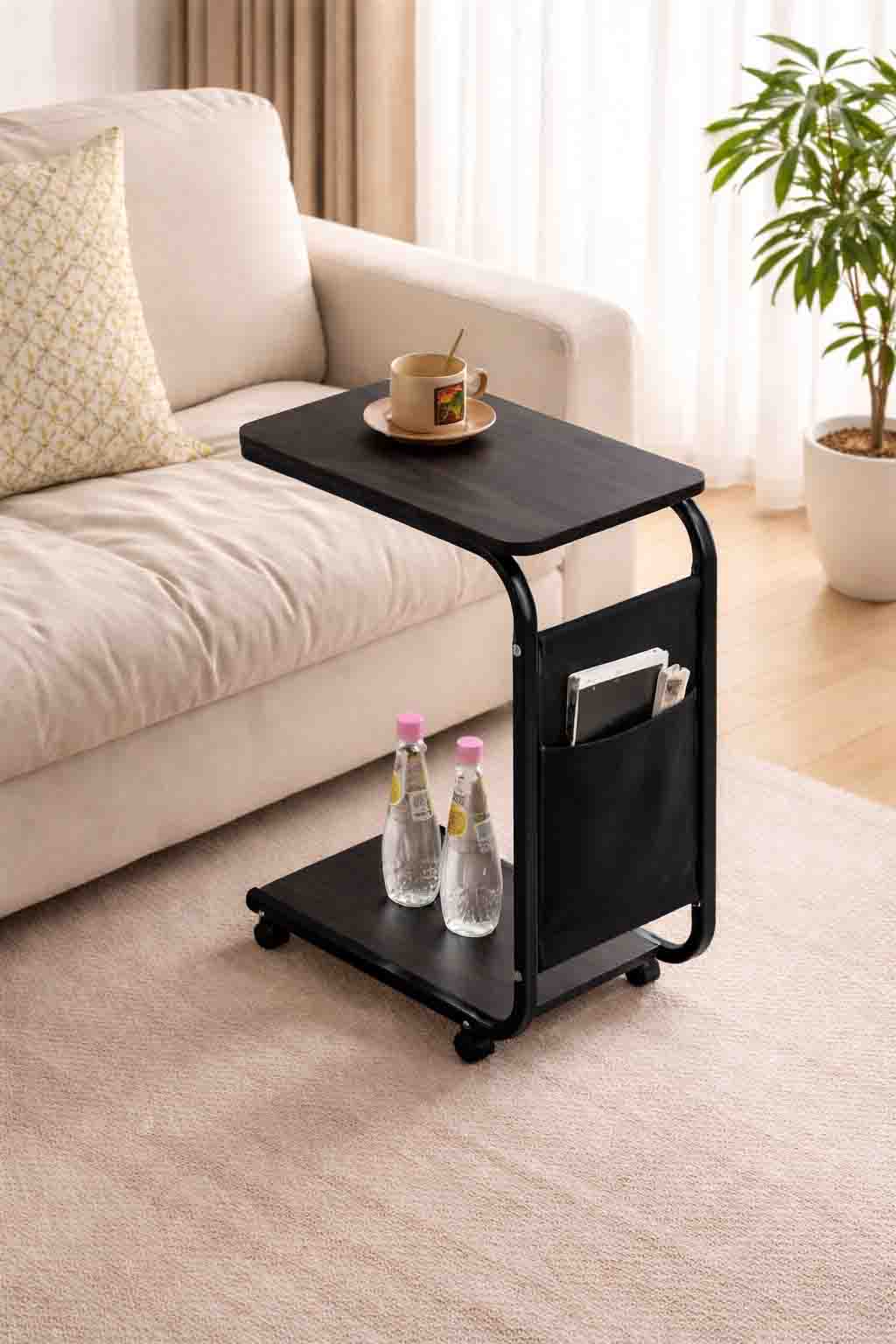 Moveable Side Table – Black